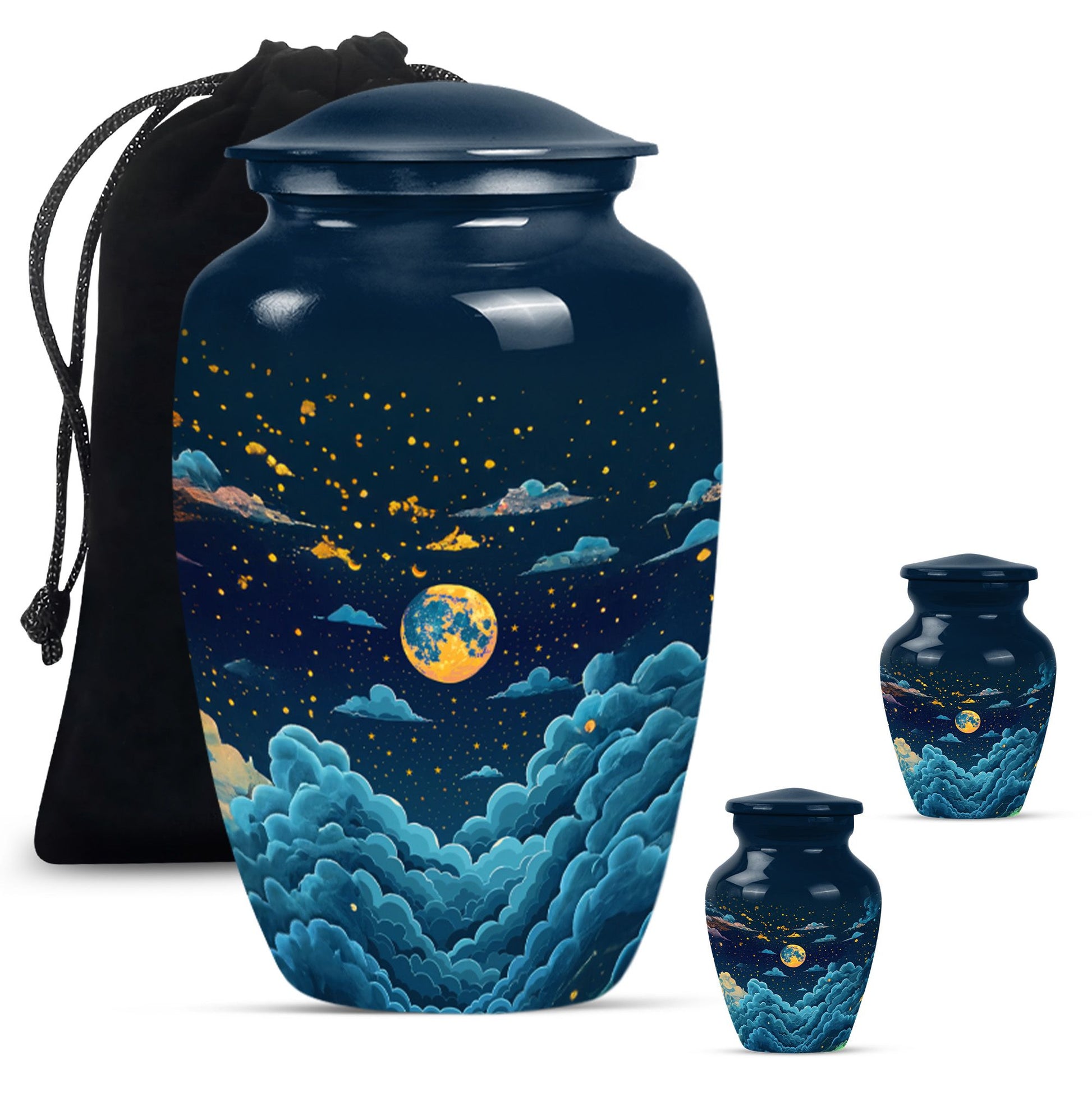 Majestic Moon Theme Large Urn With 2 Keepsake Urn