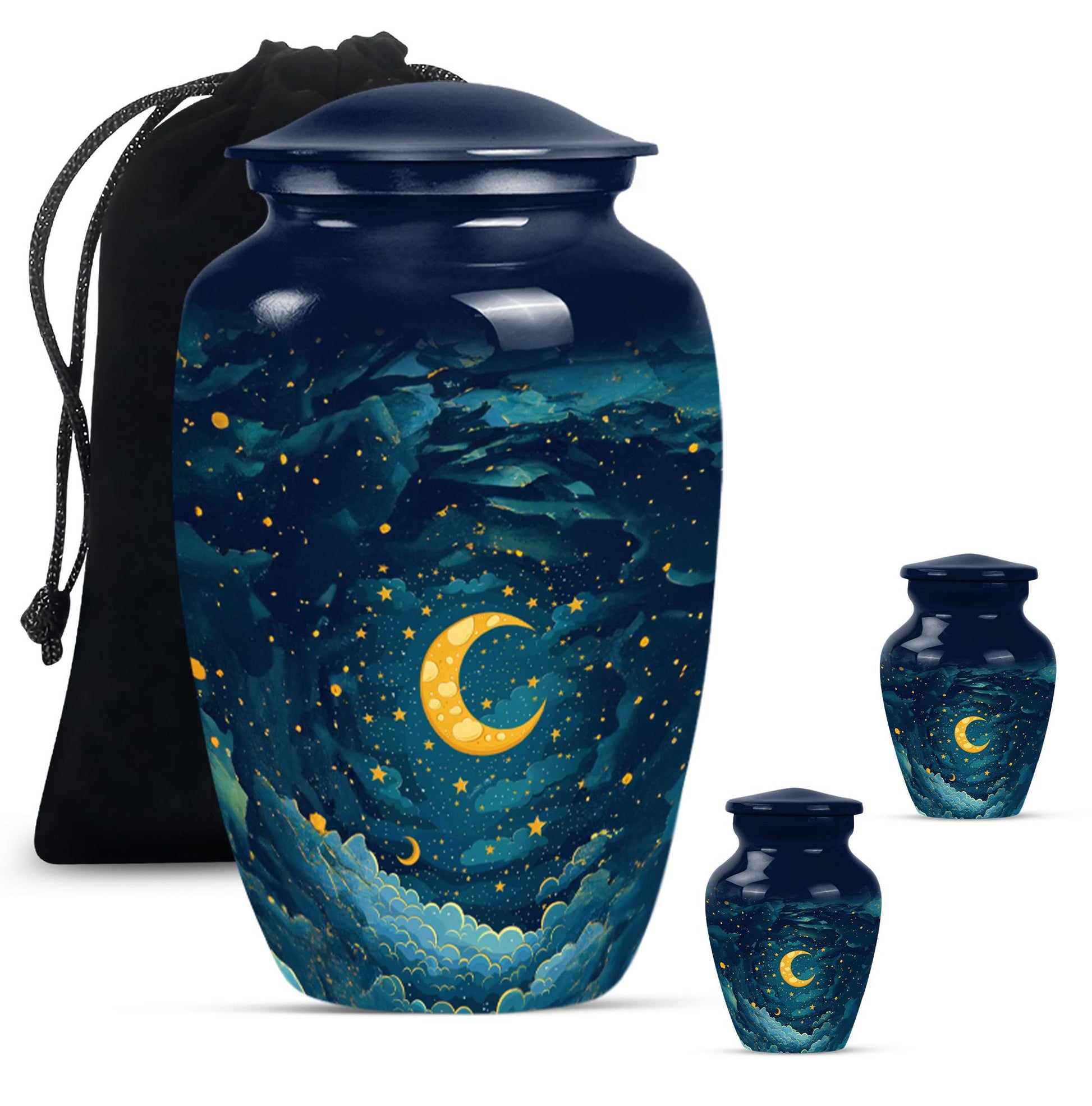 Majestic Moon Theme Large Urn With 2 Keepsake Urn