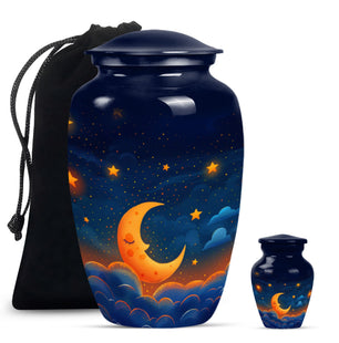 Night Sky Theme Large Urn With 1 Keepsake Urn