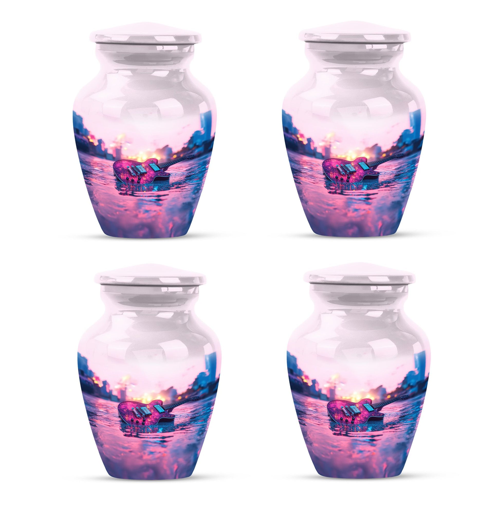Guitar Theme 3 Inch Keepsake Pack of 4