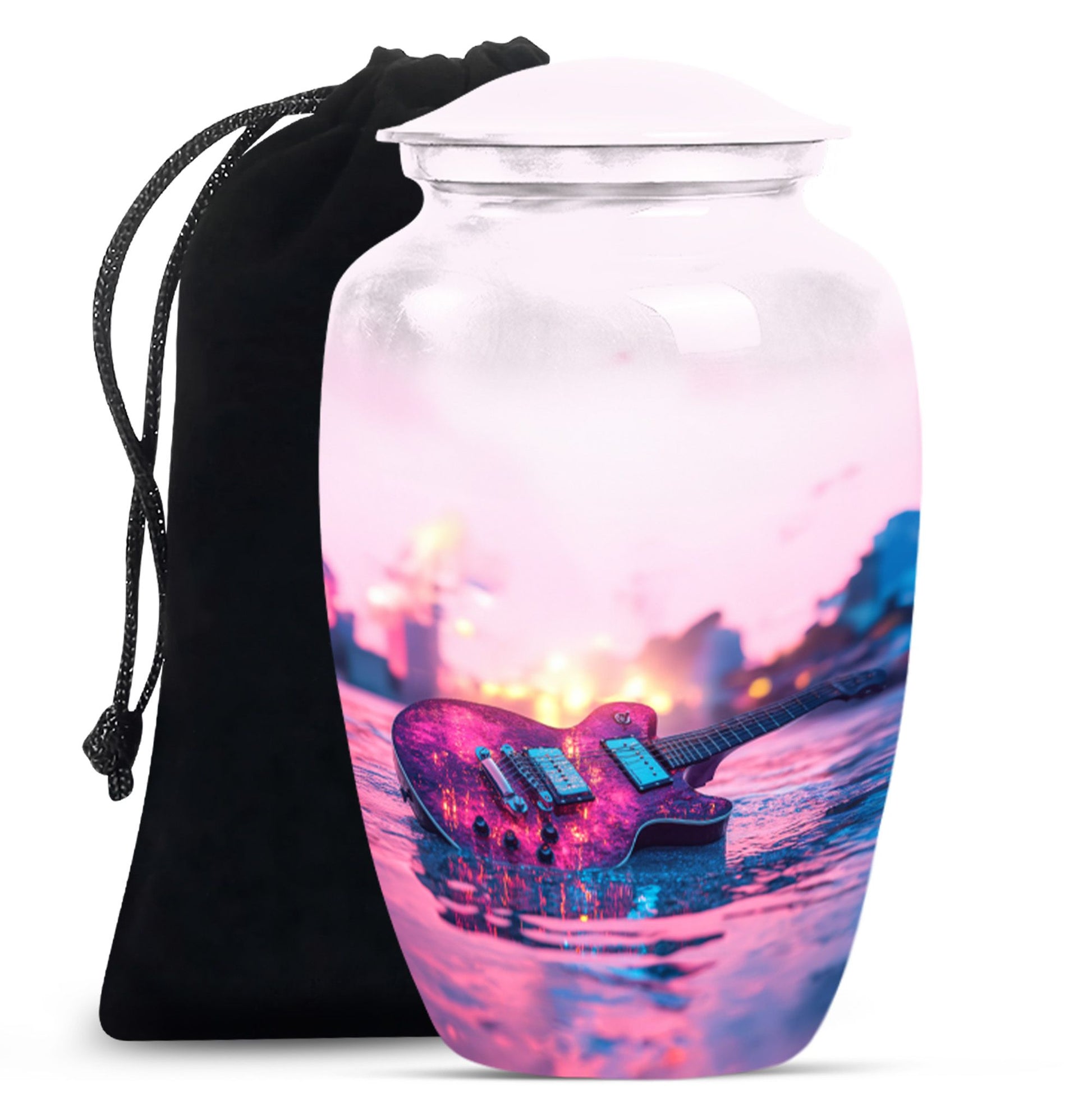 Guitar Theme Large Urn 10 Inch