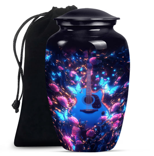 Guitar Theme Large Urn 10 Inch