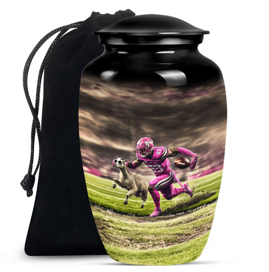 Football Theme Large Urn 10 Inch