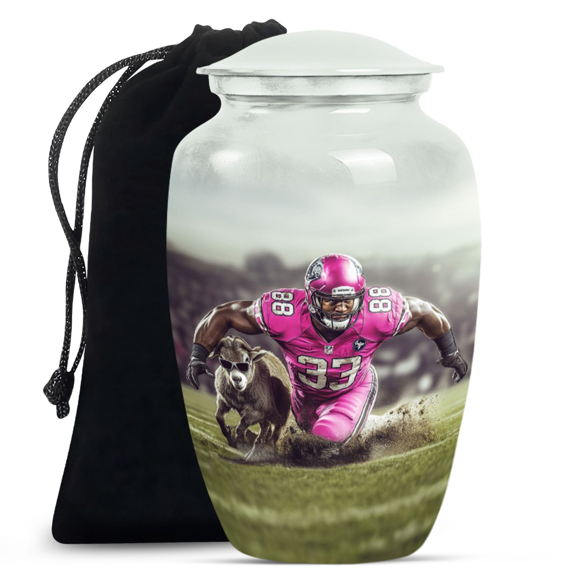 Football Theme Large Urn 10 Inch