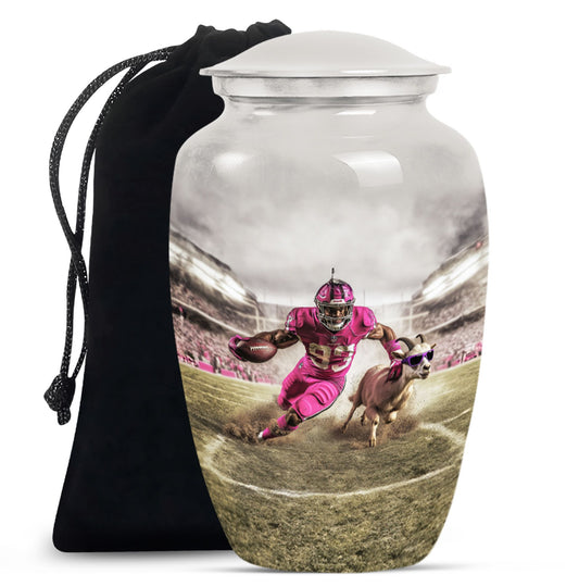 Football Theme Large Urn 10 Inch