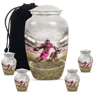 Football Theme Large Urn With 4 Keepsake Urn