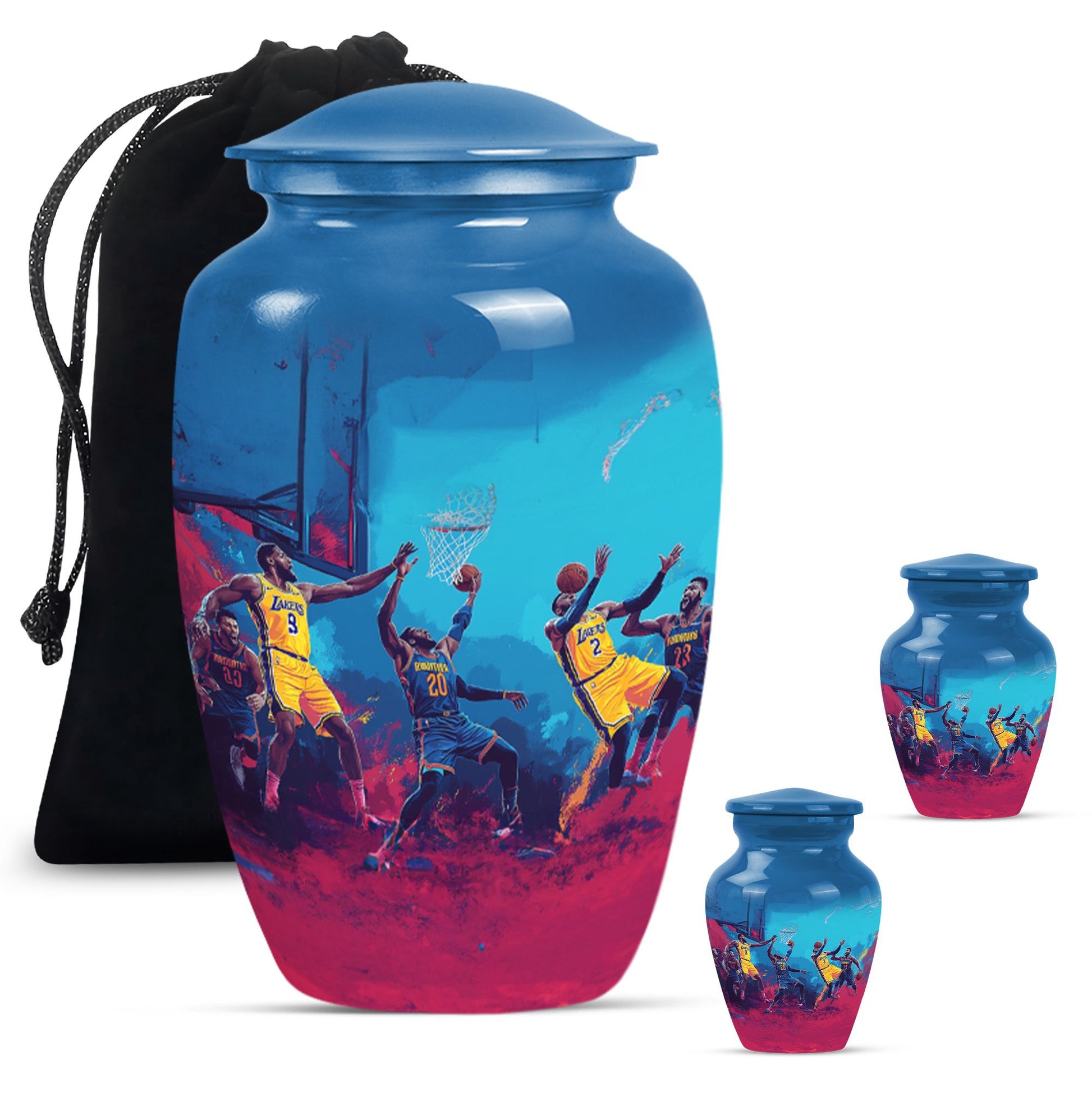 Football Theme Large Urn With 2 Keepsake Urn