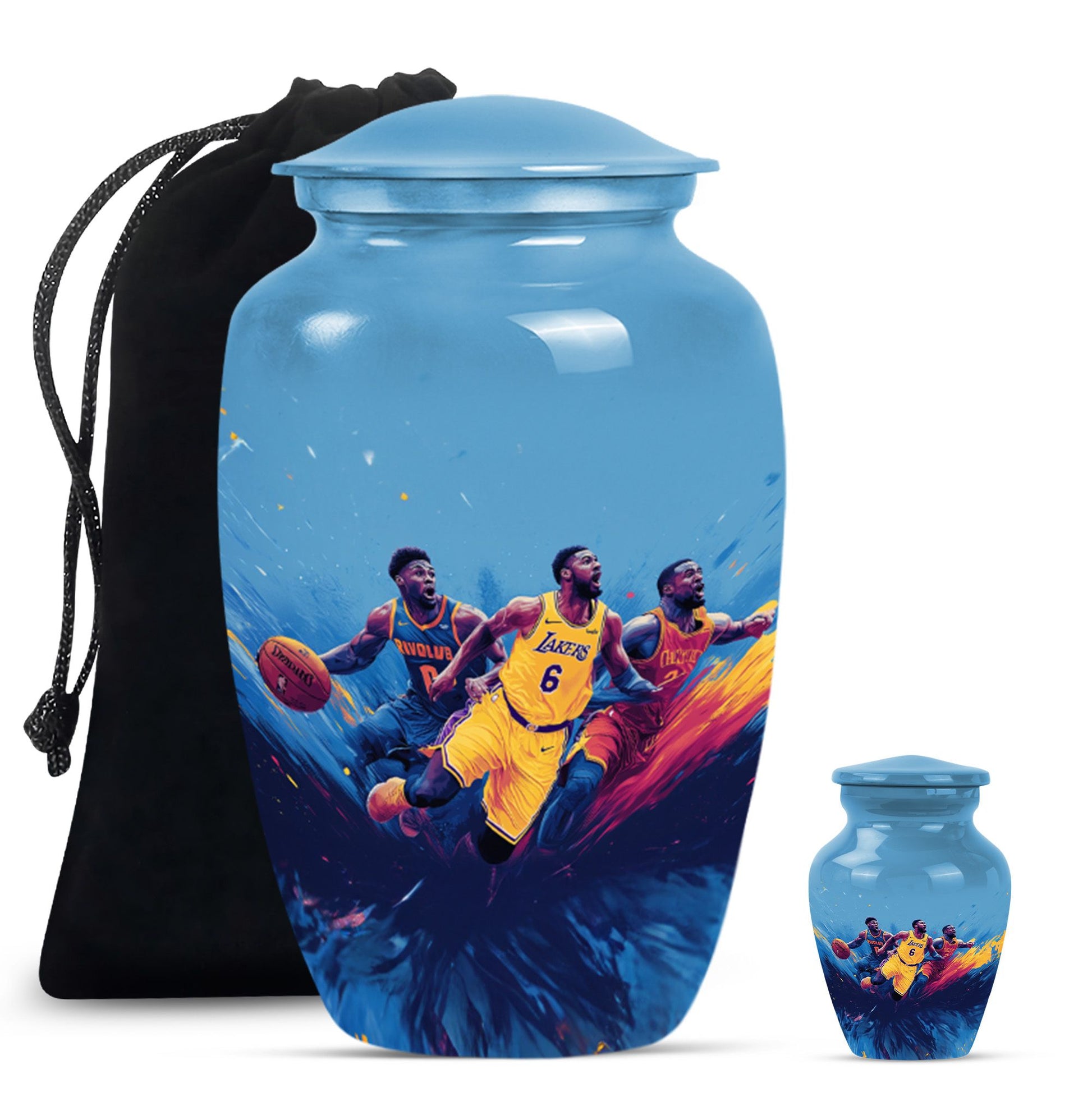Football Theme Large Urn With 1 Keepsake Urn