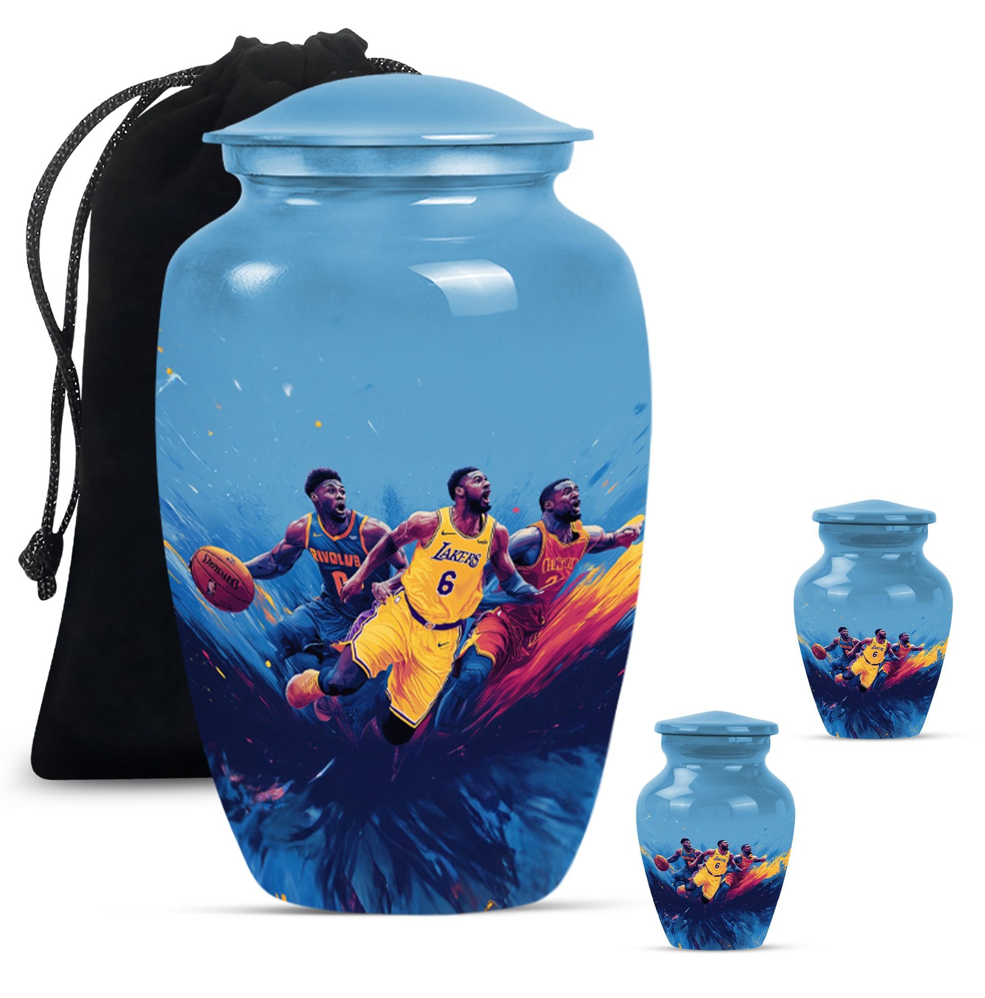 Football Theme Large Urn With 2 Keepsake Urn