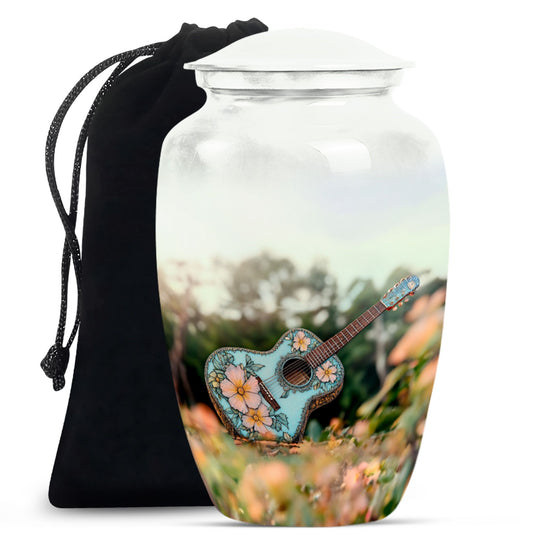 Guitar Theme Large Urn 10 Inch