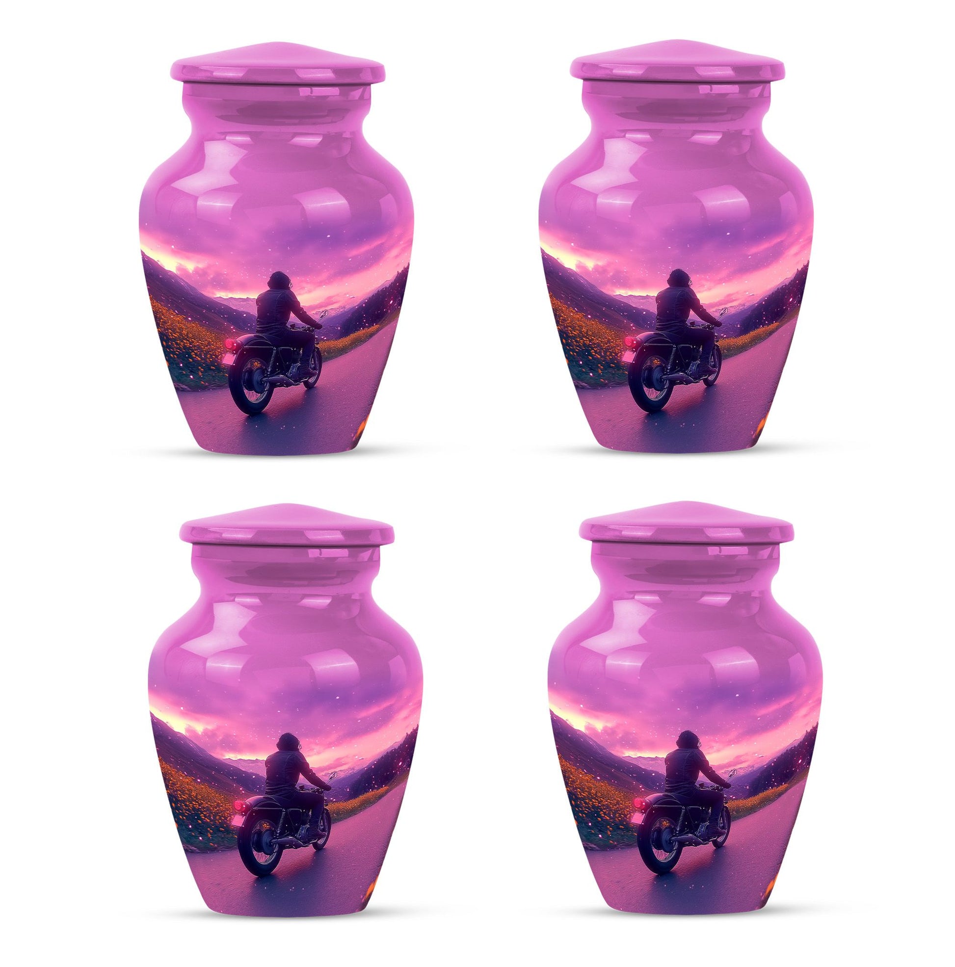 Motorbike Riders Theme 3 Inch Keepsake Pack of 4