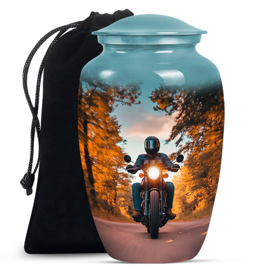 Motorbike Riders Theme Large Urn 10 Inch