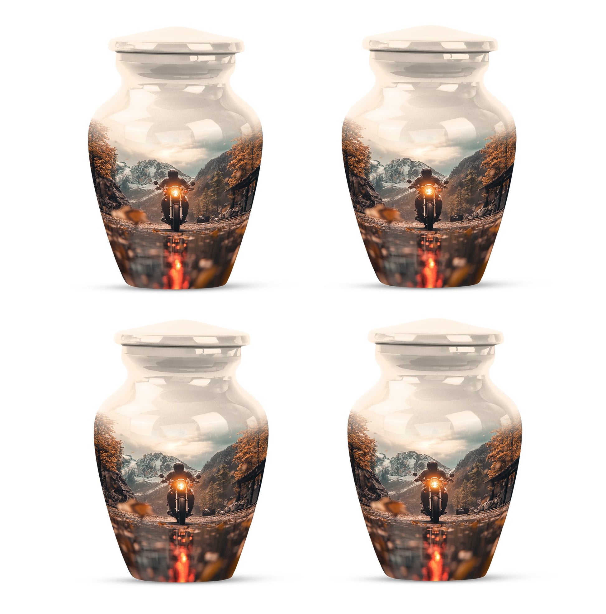 Motorbike Riders Theme 3 Inch Keepsake Pack of 4