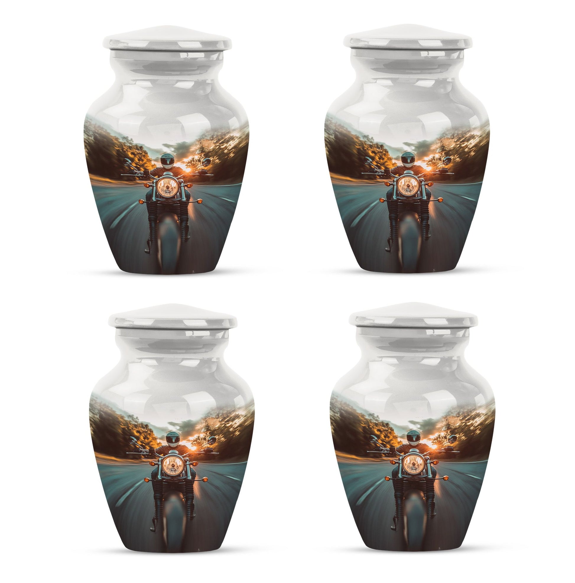 Motorbike Riders Theme 3 Inch Keepsake Pack of 4