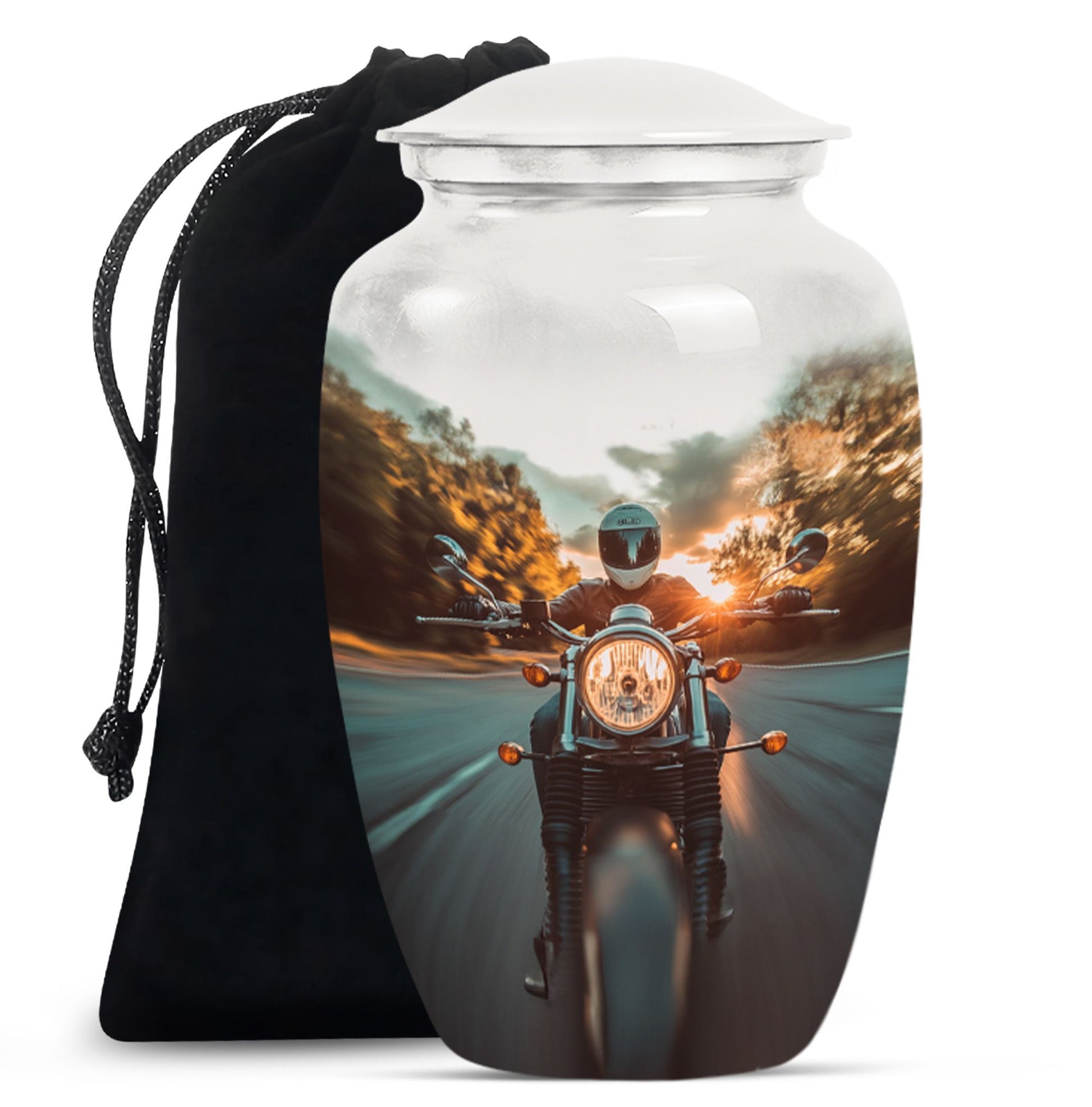 Motorbike Riders Theme Large Urn 10 Inch