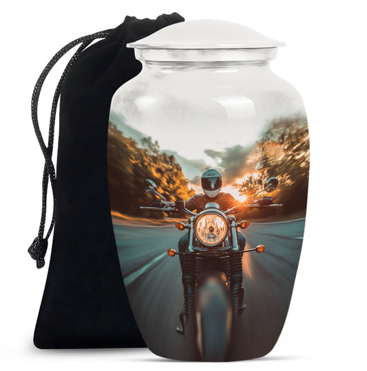 Motorbike Riders Theme Large Urn 10 Inch