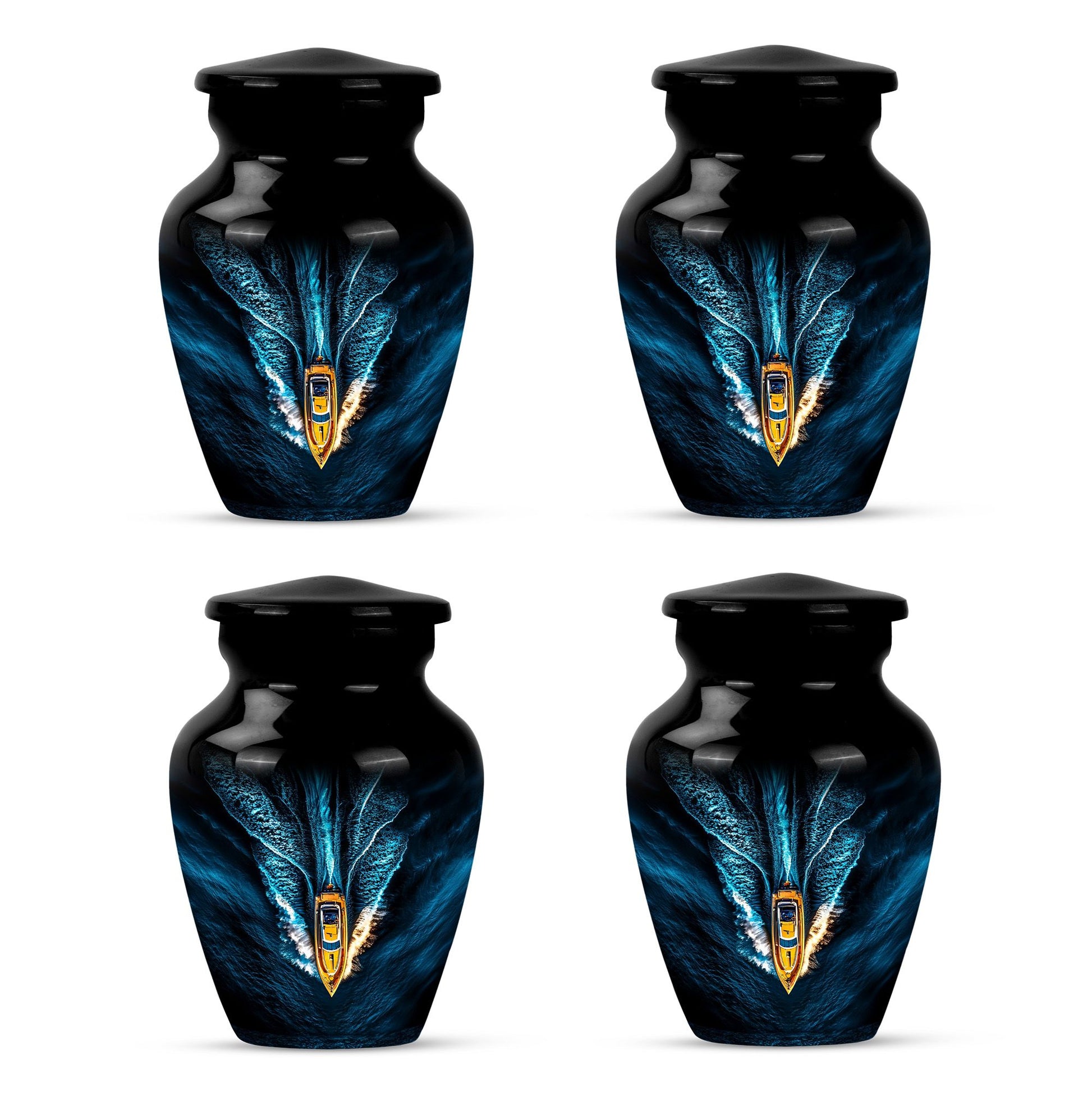 Speed Boat Theme 3 Inch Keepsake Pack of 4