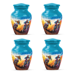 Motorbike Race Theme 3 Inch Keepsake Pack of 4