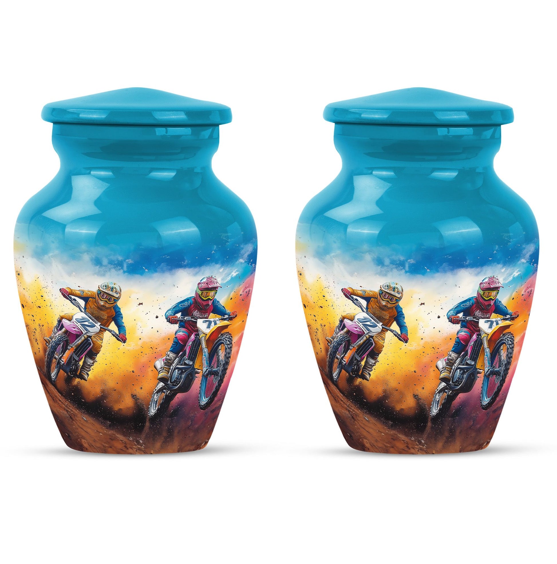 Motorbike Race Theme 3 Inch Keepsake Pack of 2