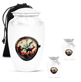 Compass Designer Theme Large Urn With 2 Keepsake Urn