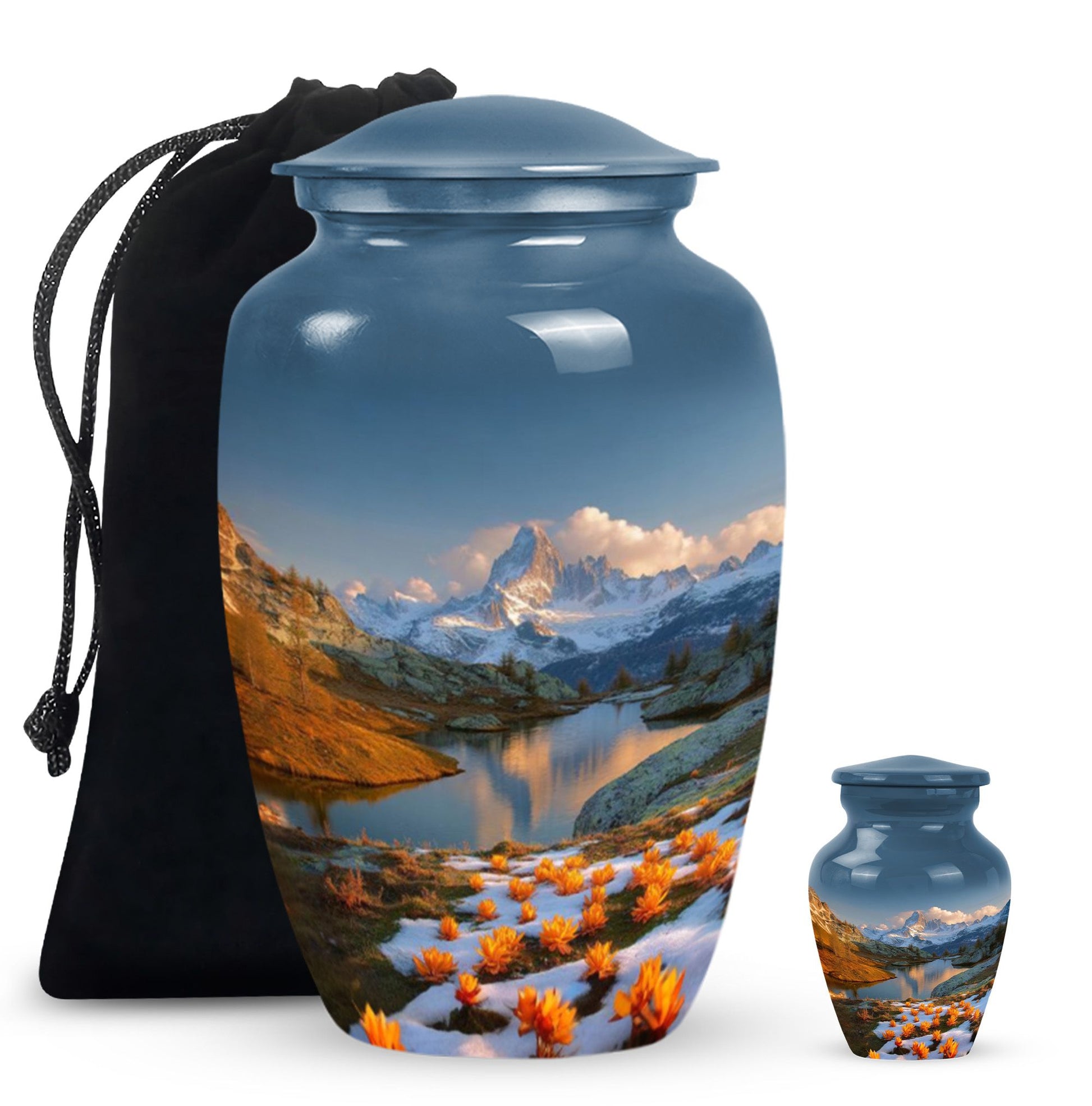 Nature Theme Large Urn With 1 Keepsake Urn