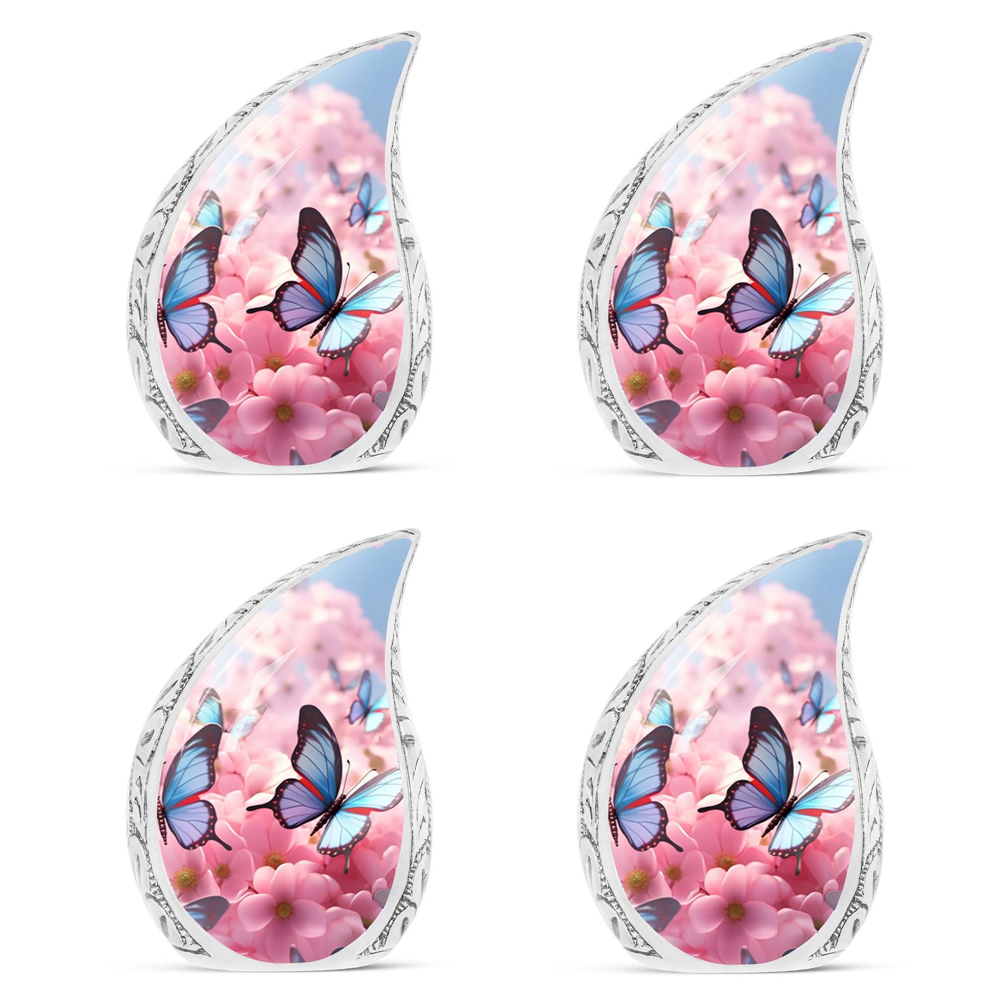 Teardrop Shape Butterfly Urn Keepsake Urn Pack of 4