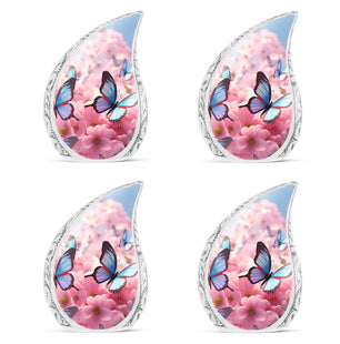 Teardrop Shape Butterfly Urn Keepsake Urn Pack of 4