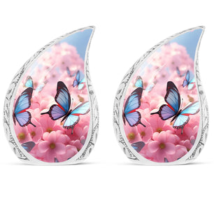 Teardrop Shape Butterfly Urn Keepsake Urn Pack of 2