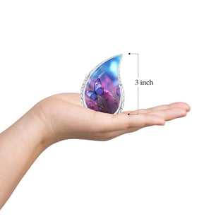 Teardrop Shape Butterfly Urn Keepsake 3 Inch