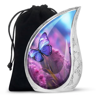 Teardrop Shape Butterfly Urn Large 10 Inch