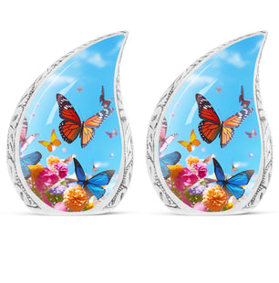 Teardrop Shape Butterfly Urn Keepsake Urn Pack of 2