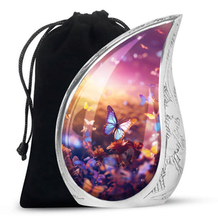 Blue Butterlies- Butterfly Urn Teardrop Cremation Urn