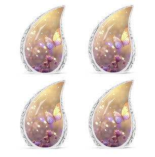 Butterflies Fly In A Sunset Meadow Teardrop Cremation Urn For Ashes