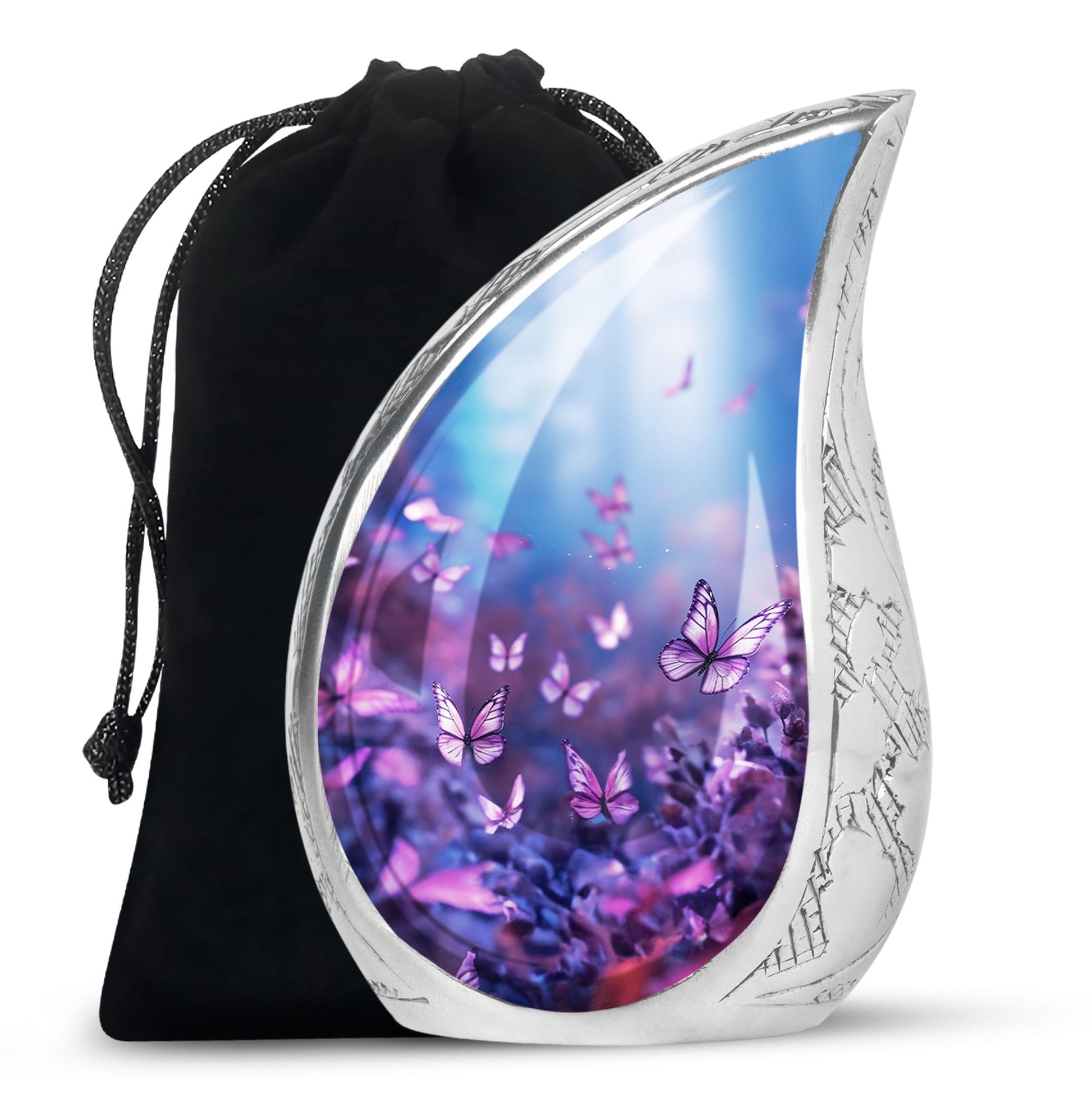 Teardrop Shape Butterfly Urn Large 10 Inch