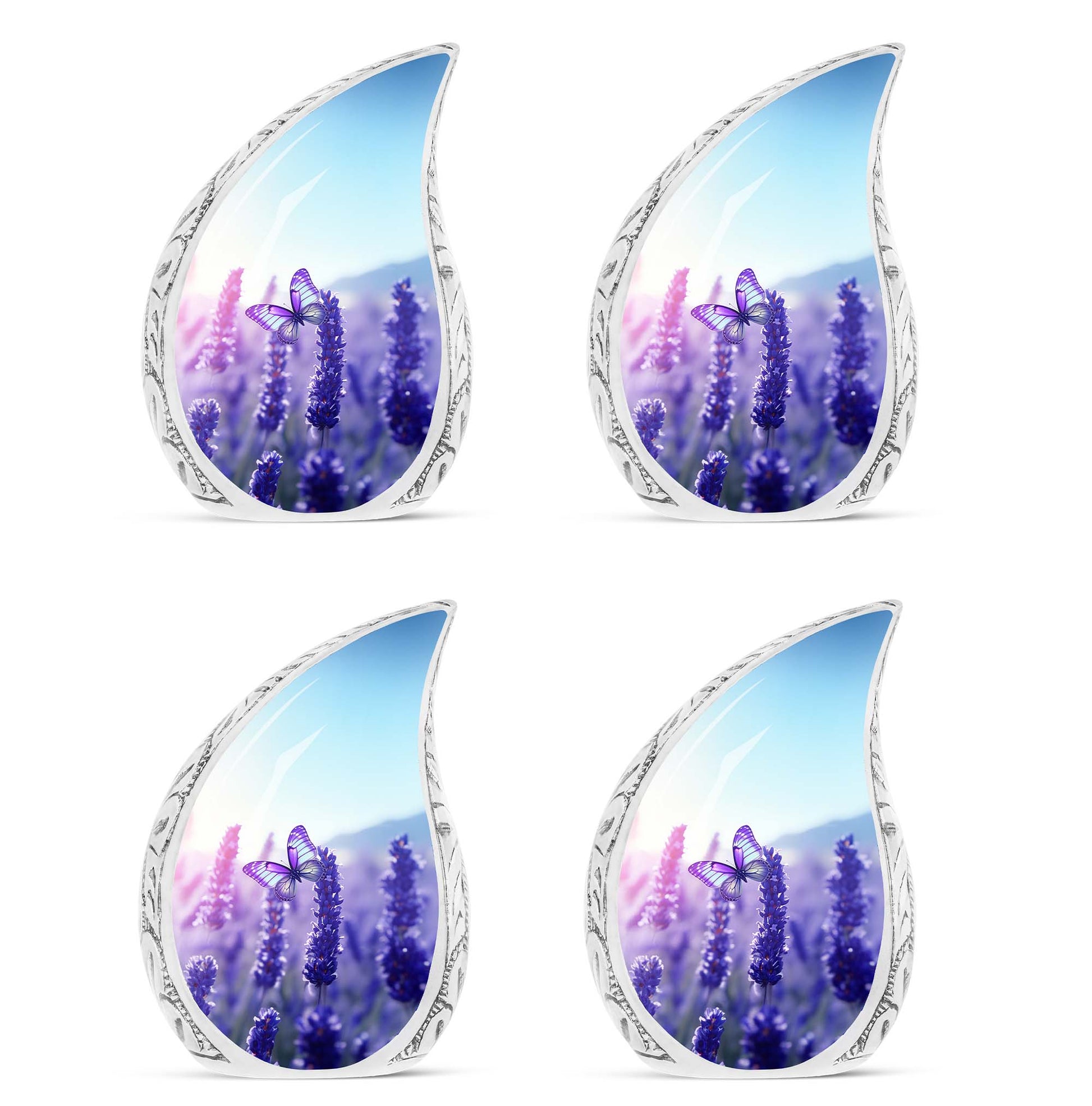 Magical Glowing Butterfly Fantasy Teardrop Cremation Urn For Ashes