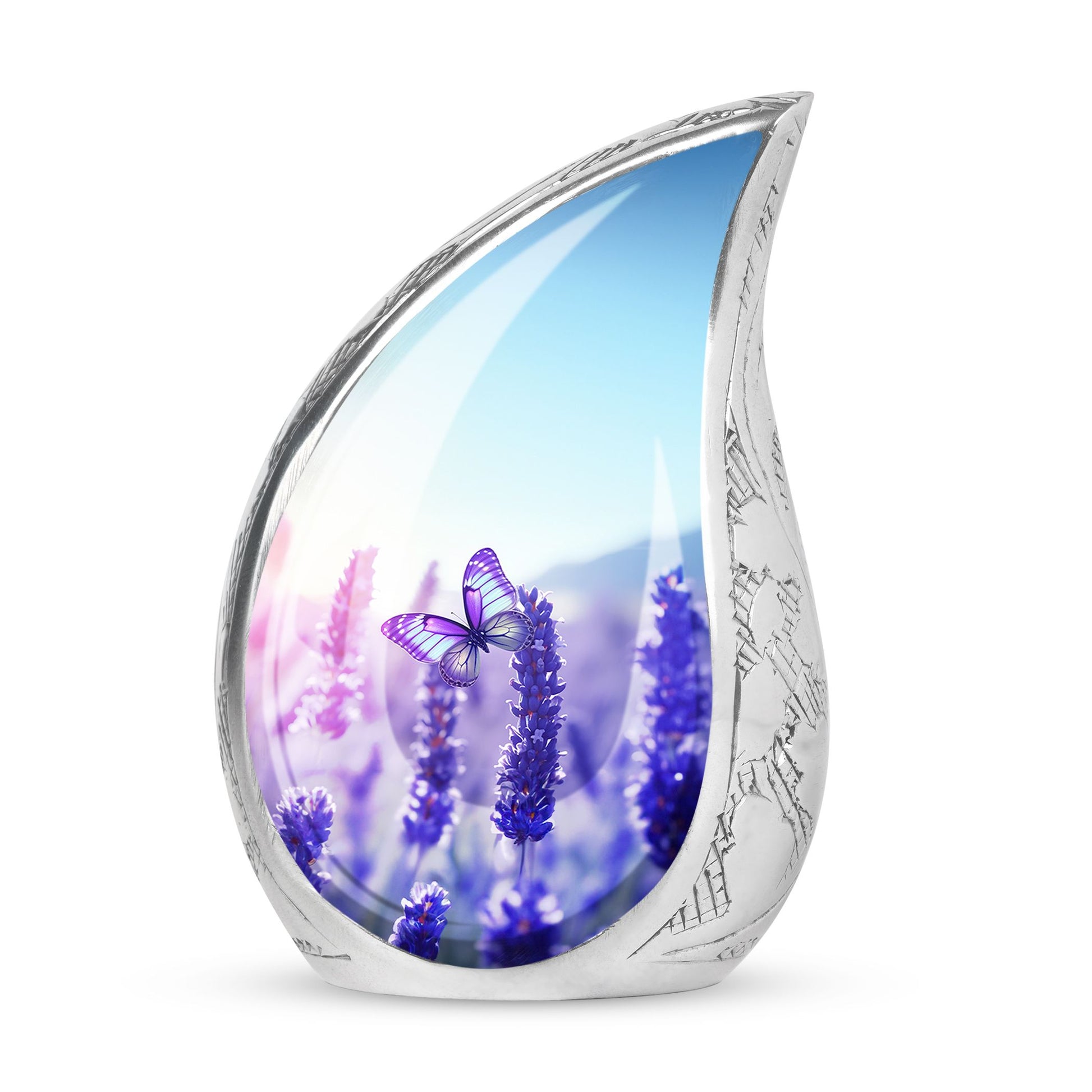 Magical Glowing Butterfly Fantasy Teardrop Cremation Urn For Ashes