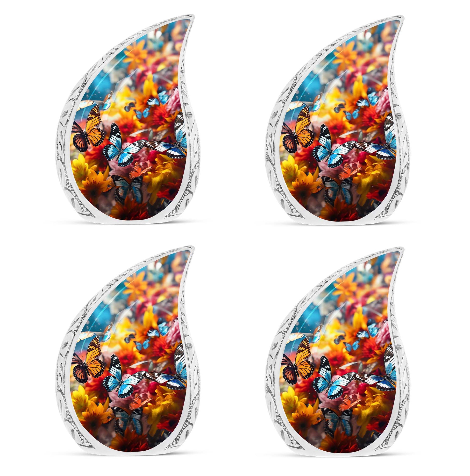 Magical Glowing Butterfly Fantasy Large Teardrop Urn For Ashes
