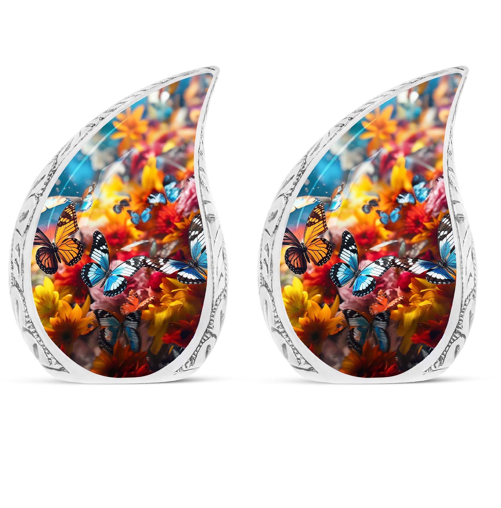 Teardrop Shape Butterfly Urn Keepsake Urn Pack of 2