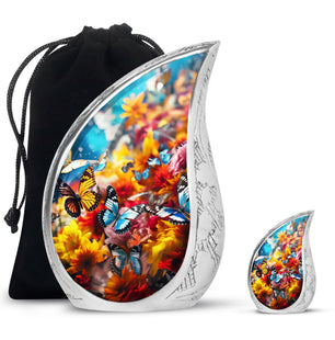 Magical Glowing Butterfly Fantasy Large Teardrop Urn For Ashes