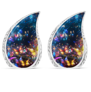Butterflies Fly Sunset Meadow Teardrop Shaped Urns For Ashes