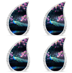 Teardrop Shape Peacock Urn Keepsake Urn Pack of 4