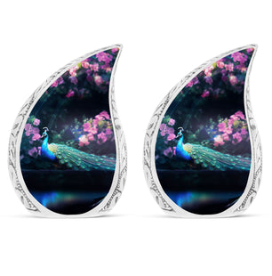 Teardrop Shape Peacock Urn Keepsake Urn Pack of 2