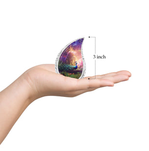Teardrop Shape Peacock Urn Keepsake 3 Inch