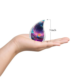 Teardrop Shape Peacock Urn Keepsake 3 Inch