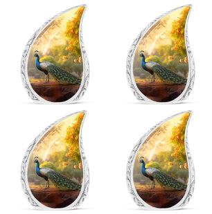 Teardrop Shape Peacock Urn Keepsake Urn Pack of 4