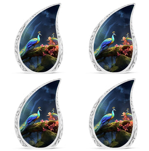 Teardrop Shape Peacock Urn Keepsake Urn Pack of 4