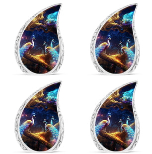 Peacock Due Face Off - Peacock Urn Teardrop Shaped Urns For Ashes
