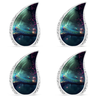 Teardrop Shape Peacock Urn Keepsake Urn Pack of 4