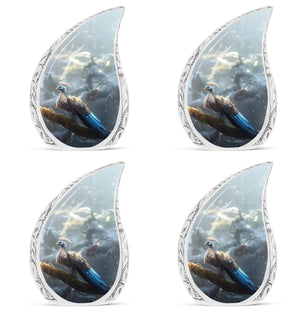 Teardrop Shape Peacock Urn Keepsake Urn Pack of 4