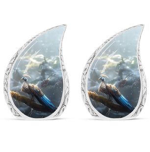Teardrop Shape Peacock Urn Keepsake Urn Pack of 2